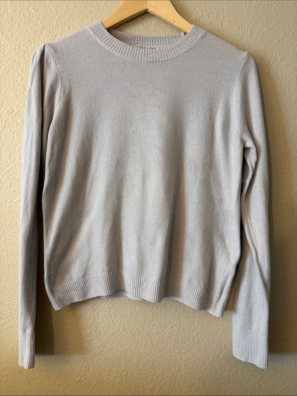 Rachel Zoe Light Gray Minimalist Crewneck Sweater Women’s Medium Soft Knit - Picture 2 of 11